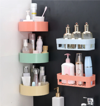 Self Adhesive Wall Mounted Shower Shelf for Bathroom Accessorise and Kitchen Storage