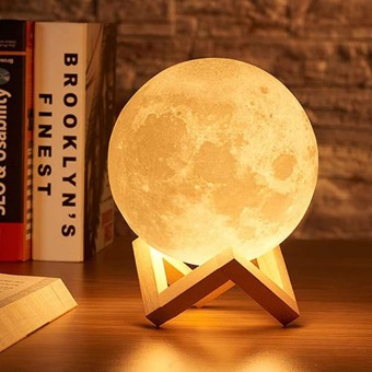 Moon Lamp 7 Color Change Touch USB Bedroom Book Case Night Light Lamp