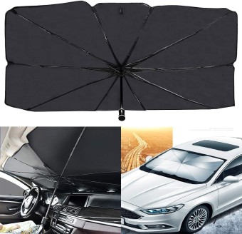 Car Windshield Sunshade Umbrella Foldable Sun Visor UV Block Car Parasol with Broken Window Head