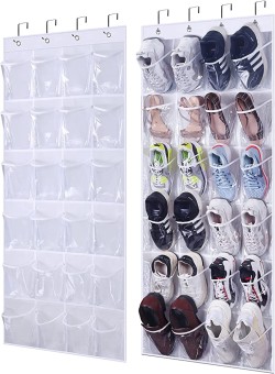 2 Packs Shoe Hanging Organizer Over the Door Shoe Rack Closet Storage