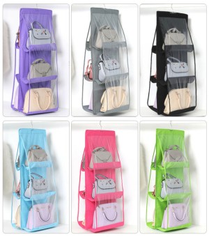 6 Pocket Foldable Hanging Purse Handbag Organizer for Storage