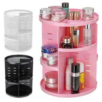 360 Degree Rotating Makeup Organizer with 8 Layers Spinning Cosmetic Box 