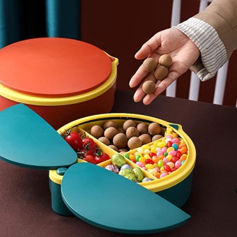 Plastic Folding Dry Fruit Box in Round Shape 