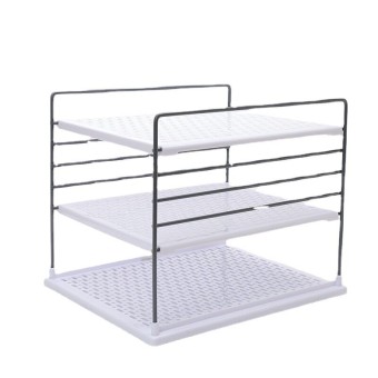 3-Step Folding Storage Rack Wrap Holder for Plastic Box