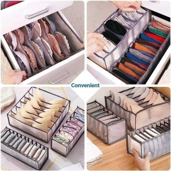 3 Dresser Drawer Foldable Organizer Set for Bra, Underwear, and Socks