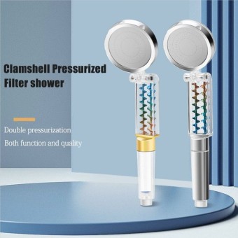 Double Turbo Propeller Foldable Shower Head Flap Pressurized Filter Spray Nozzle Shower head Rainfall Flow With Fan