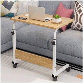 Bedside Desk C-shaped Base Laptop Desk Adjustable Mobile Table 