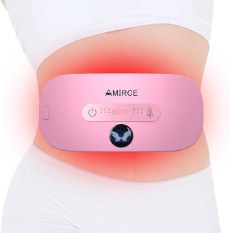 Period Cramp Relief Massager with Cordless Electric Vibration Belt for Waist