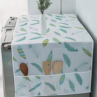 Refrigerator Washing Machine Cover With Double Storage Pocket (Size: 54 X 130cm)