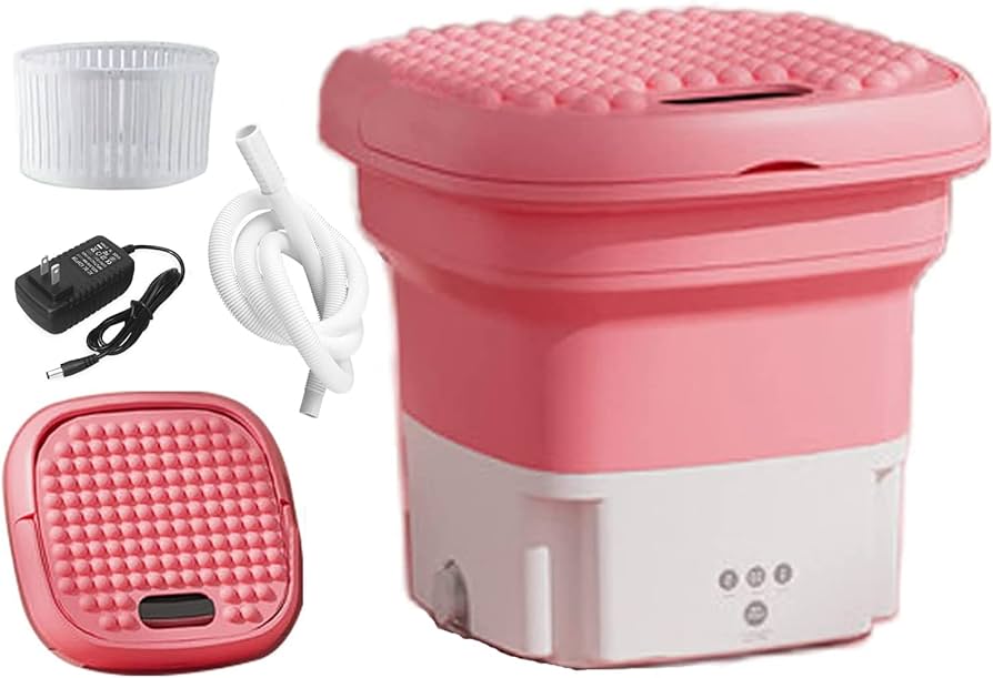 Mini Washing Machine Portable Foldable with Dryer/Drain Basket - Germaphobix