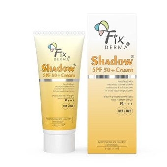 Fixderma Shadow Sunscreen SPF 50+ Cream PA+++ | Sunscreen for Dry Skin | Sunscreen for UVA & UVB Protection | Non Greasy & Water Resistant 75g