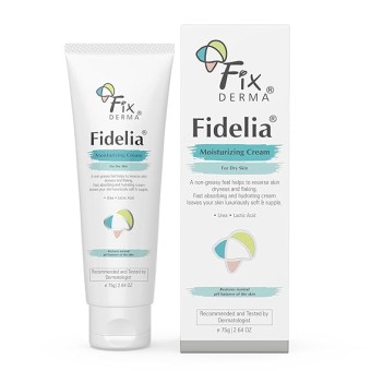 Fixderma Fidelia Moisturizing cream | Daily Moisturizer for Dry & chapped skin | Provides Hydration and Moisturization, Non-Comedogenic & Non-Greasy formulation - 75 gm