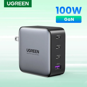 UGREEN Nexode 100W 4-Port USB GaN Fast Charger Wall Power Adapter | 15336