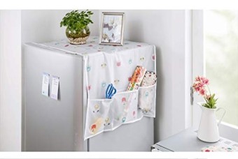 Practical Dust Proof Refrigerator Cover with 6 Pockets Storage Bag Holder Household Washing Machine Cover Kitchen Tools