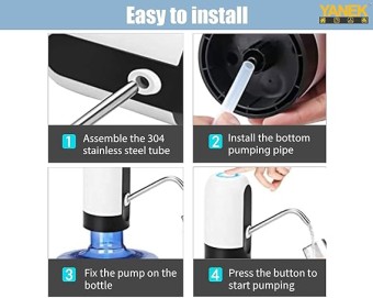 YANEK Electric Water Dispenser | Drinking Water Pump | Wireless | USB Charging | For Kitchen, Home, Office